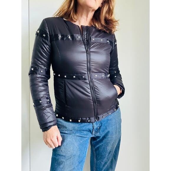 Montano Co Black quilted Jacket/Coat Size Small Studded Western Cowgirl Outdoor - Picture 5 of 9